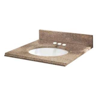 31 in. W Granite Vanity Top with White Bowl and 4 in. Faucet Spread in 