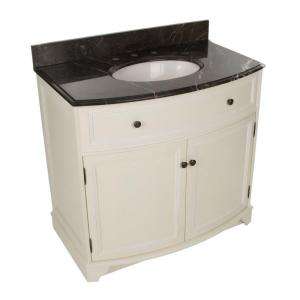 Foremost Arcadia 37 1/4 in. Vanity in Frost White with Marble Top in 
