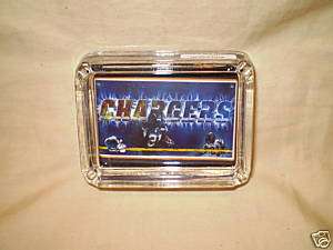 SAN DIEGO CHARGERS ASHTRAY GLASS NFL FOOTBALL  