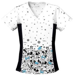 NEW CHEROKEE SCRUBS TOPS GEE WHIZ MICKEY MOUSE 6706C  