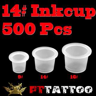 500 Ink Caps Medium Plastic Cups Tattoo Supplies #14  