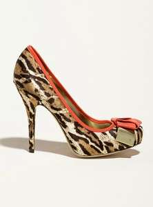   Natural Multi GREGI Leopard Print w/ Bow Tie Pumps Shoes Heels  