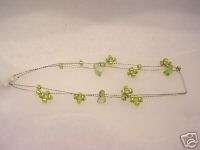 New Mint Green Seed Bead Silver Chain Bracelet  