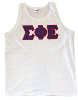 Sigma Phi Epsilon   SigEp Twill Letters Tank Top   S XL  
