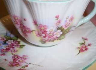 Pretty Pink Floral Shelley Tea Cup and Saucer Set  
