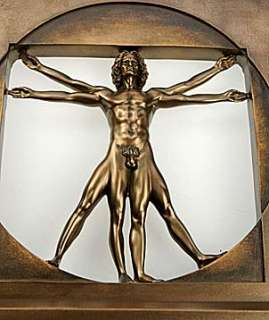 da Vinci Anatomie Mann Vitruv Skulptur Bronze Look Top  