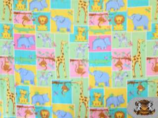 FLEECE PRINTED *MULTI COLOR BABY ANIMALS* / FABRIC BY THE YARD  