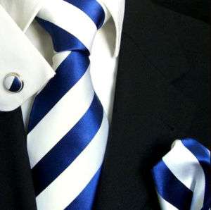 Blaue Krawatten Set 3tlg Seidenkrawatte Paul Malone 405  