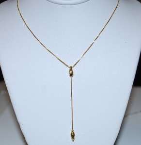 New 14k Yellow Gold .8mm Box Chain Drop Italy Milor Necklace 18 