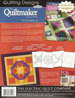 QUILTMAKER QUILTING DESIGNS Volume 6 Software NEW CD  