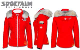Sportalm Damen Winter Skijacke Miriam mit Kapuze + Pelz rot  