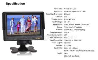 LILLIPUT 7 668GL 70NP/H/Y LCD Field HD Monitor HDMI YPbPr DSLR 