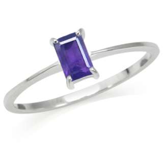  Garnet, Blue Topaz, Amethyst or Peridot Sterling Silver Solitaire Ring