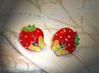 Ohrringe Ohrhänger kleine fruchtige Schoko Erdbeere rockabilly 