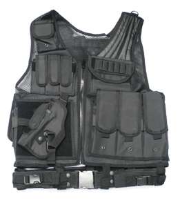 UTG Deluxe Tactical Vest with Quick Draw Holster, Pouch and Belt 