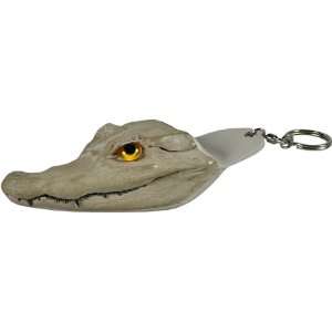  Genuine Alligator Head Key Chain White 
