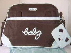 CARTERS* Large Baby Nappy Changing Bag, Blue & Brown  