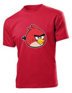 SHIRT ANGRY BIRDS IPHONE APPLE ANDROID MAGLIA RED  