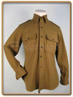 WW2 US Army Officer/NCO Mustard Wool Shirt S  