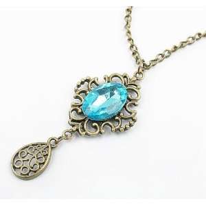  Fashion Jewelry, Blue Diamond Pendant Necklace,sweater 