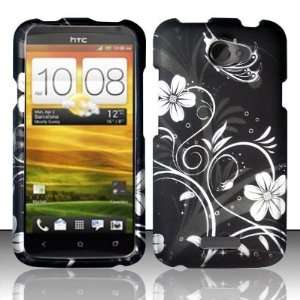 Cell Phone Case Cover Skin for HTC One X (White Flowers)   AT&T Cell 
