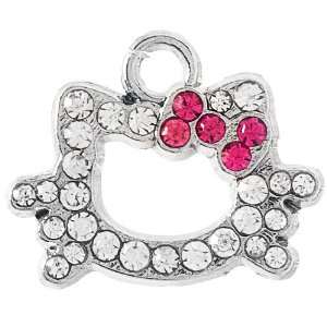   Hello Kitty Rhinestone Outlined Charm   Fuchsia Arts, Crafts & Sewing