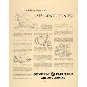 1936 Ad General Electric Air Conditioning Space Dams   Original Print 