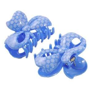   Pcs Floral Printed Plastic Hair Claws Clips Blue for Women: Beauty