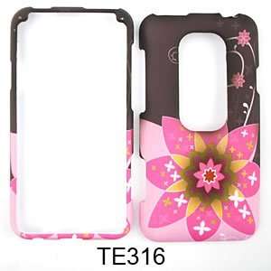  CELL PHONE CASE COVER FOR HTC EVO 3D BIG SMALL FLOWERS ON 