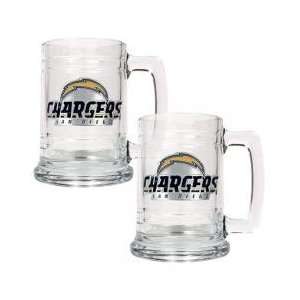  San Diego Chargers NFL 2pc 15oz Glass Tankard Set  Primary 