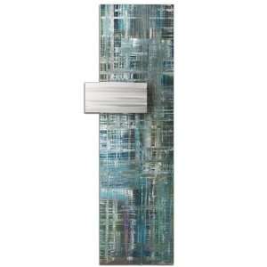 White, Silver, Green, Blue Metal Wall Art Aporia   50x17 in 