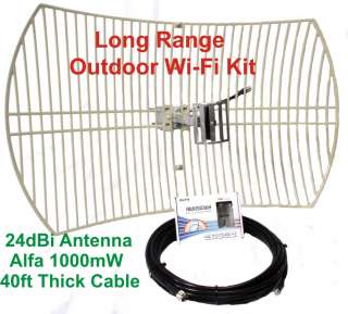 Long Range WiFi outdoor kit WiFi signal booster kit Alfa 1000mW 24dBi 