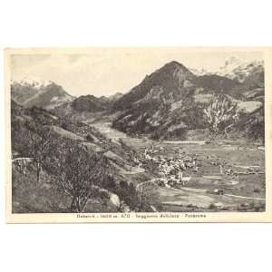 1930s Vintage Postcard Panorama of Imer Italy