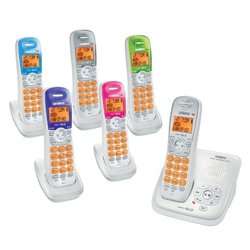 Uniden 6 Pack Cordless Phone System with Multi Color Face Plates 