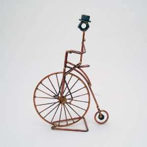  High Wheel Copper Bicycle Sculpture