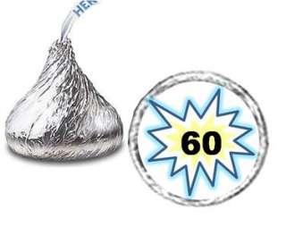 Age 60th Birthday Party Candy Wrappers fits Kisses  