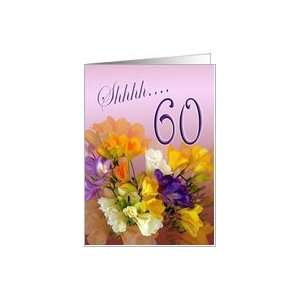  60th Surprise Birthday Party Invitation   freesias Card 