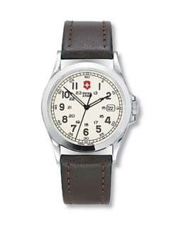Victorinox Swiss Army Watch, Mens Brown Leather Strap 24654   For Him 