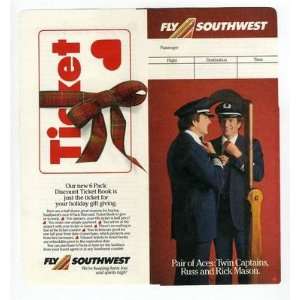  Southwest Airlines Ticket Jacket Twin Captains Russ & Rick 