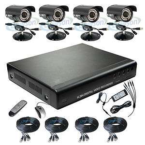 Home Security System 8 Channel H.264 Network DVR 4 Waterproof 36 IR 