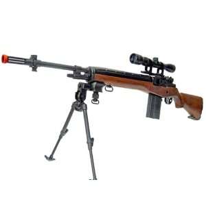 AGM M14 Airsoft AEG Rifle Bipod & Scope Wood  Sports 