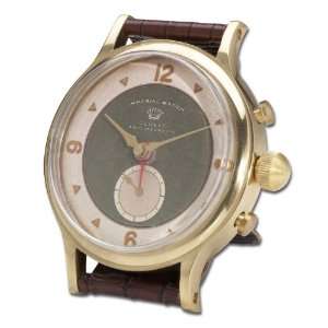  Brass and Leather Swiss Theme Novelty Wristwatch Style Alarm Clock 