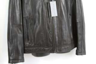 Andrew Marc Black Motorcycle Leather Jacket Size L NWT  