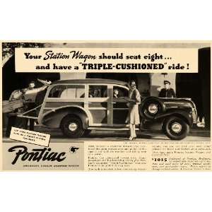 1940 Ad Vintage Pontiac Station Wagon GM Pricing   Original Print Ad