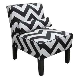 ZigZag Chevron Armless Slipper Chair Black & White.Opens in a new 
