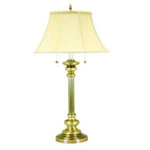   Table Lamp, Antique Brass with White Softback Shade