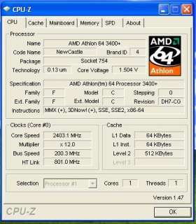 AMD ATHLON 64 3400+ SOCKET 754 CPU ADA3400AEP4AX ~~~ NEWCASTLE CORE 