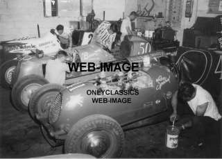 50s SPRINT CAR GARAGE AUTO RACING INDY PHOTO MOBIL OIL  