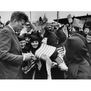  President John Kennedy Signing Autographs for American 