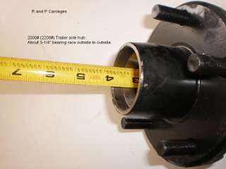2000# lbs Trailer Axle 5 x4.5 lug bolt Idler hub 2200# with bearings 